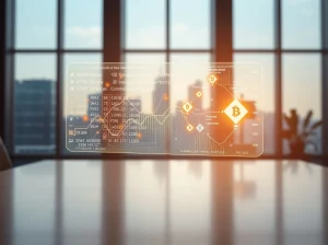 Digital ledger visualizing onchain real world assets tokenization in financial setting