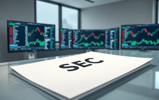 Ondo Finance SEC filing document with blockchain technology visualization for tokenized stocks.