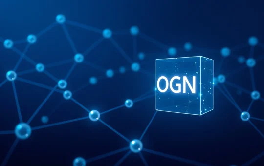 Origin Protocol OGN blockchain network visualization representing decentralized technology and market analysis