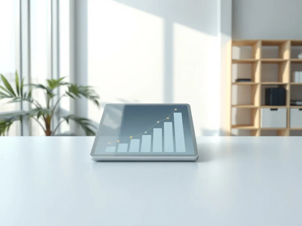Paxos Labs Amplify Suite digital asset platform data visualization on a tablet in a professional setting.
