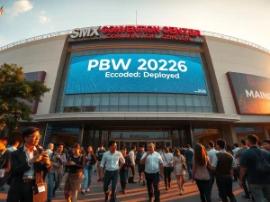 SMX Convention Center Manila hosting Philippine Blockchain Week 2026 with attendees entering the venue