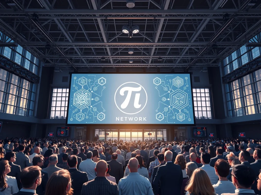 Pi Network presentation at Consensus 2026 showcasing AI and decentralized identity vision