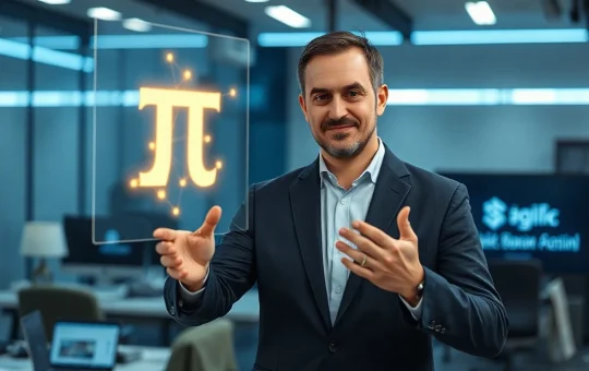 Nicolas Kokkalis explaining Pi Network's human verification architecture in a modern tech office setting
