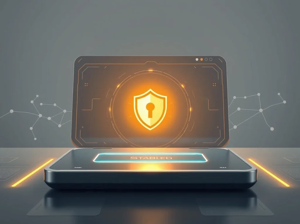 Polygon private stablecoin payments interface with privacy shield icon representing secure transactions