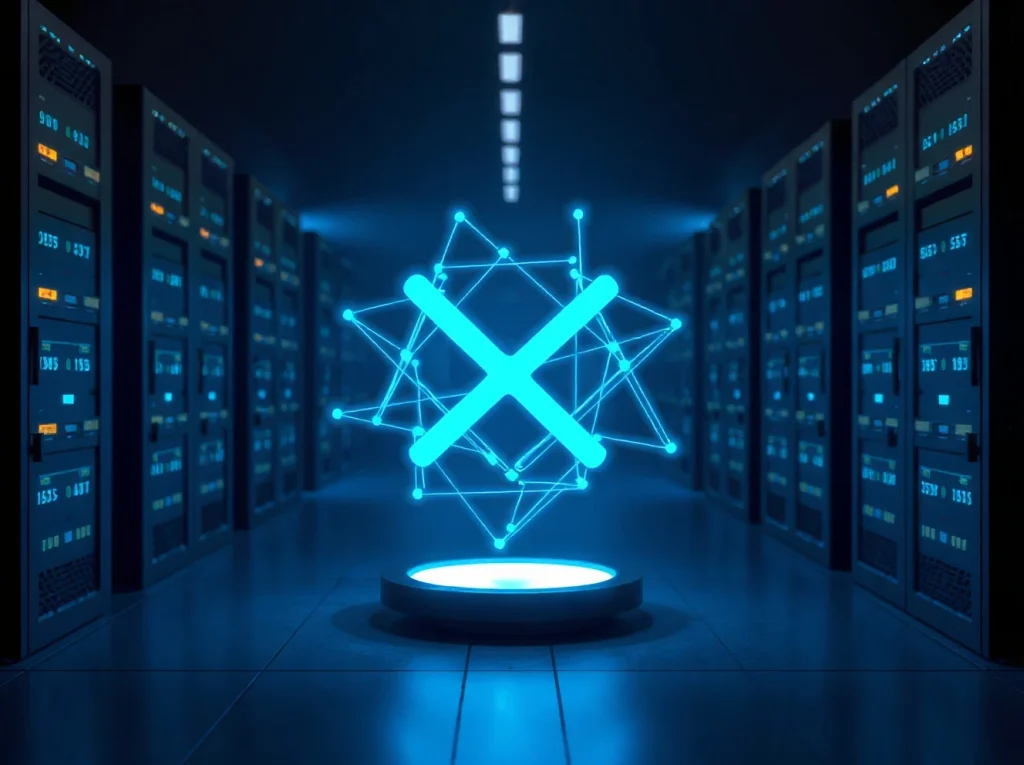 Ripple's XRP Ledger represented as a secure, quantum-resistant data vault for digital assets.