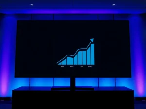 Digital interface of a prediction market platform on a large screen, representing Roobet's new feature.