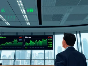 Russia's biggest exchange adds XRP, Solana, TRON, and BNB indexes displayed on trading screens in Moscow