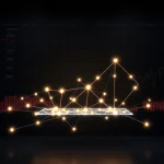 Blockchain transaction visualization representing Shiba Inu and crypto market activity surge.