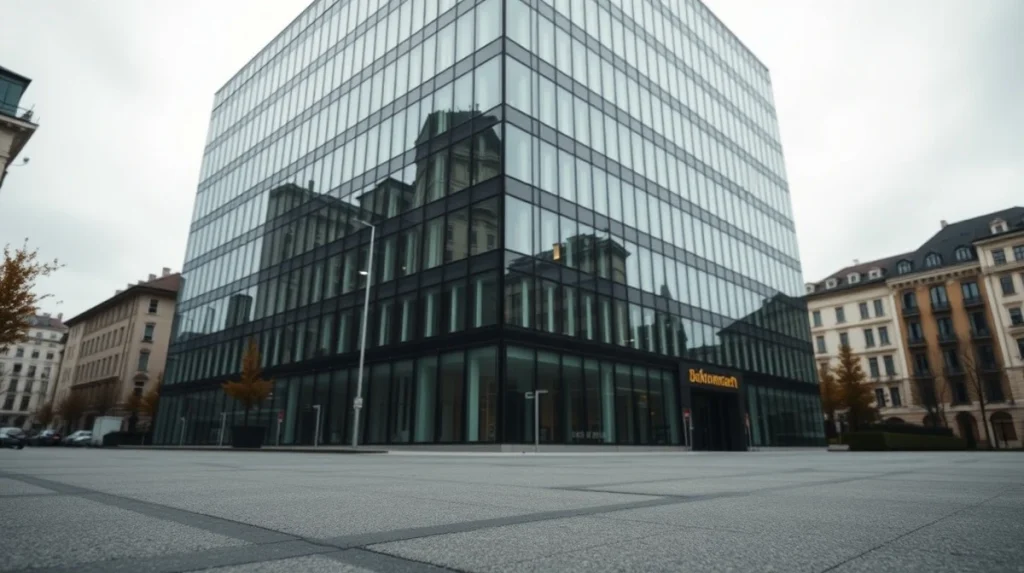 Modern office building in Zurich representing real estate assets tied to SNC Scandic Coin blockchain project