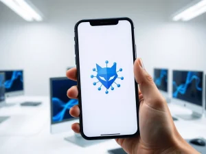 Smartphone showing MetaMask interface with European Union regulatory symbols, representing MiCA framework adoption.