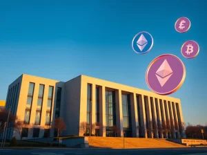 South Korea government building with digital cryptocurrency symbols representing new crypto tax law
