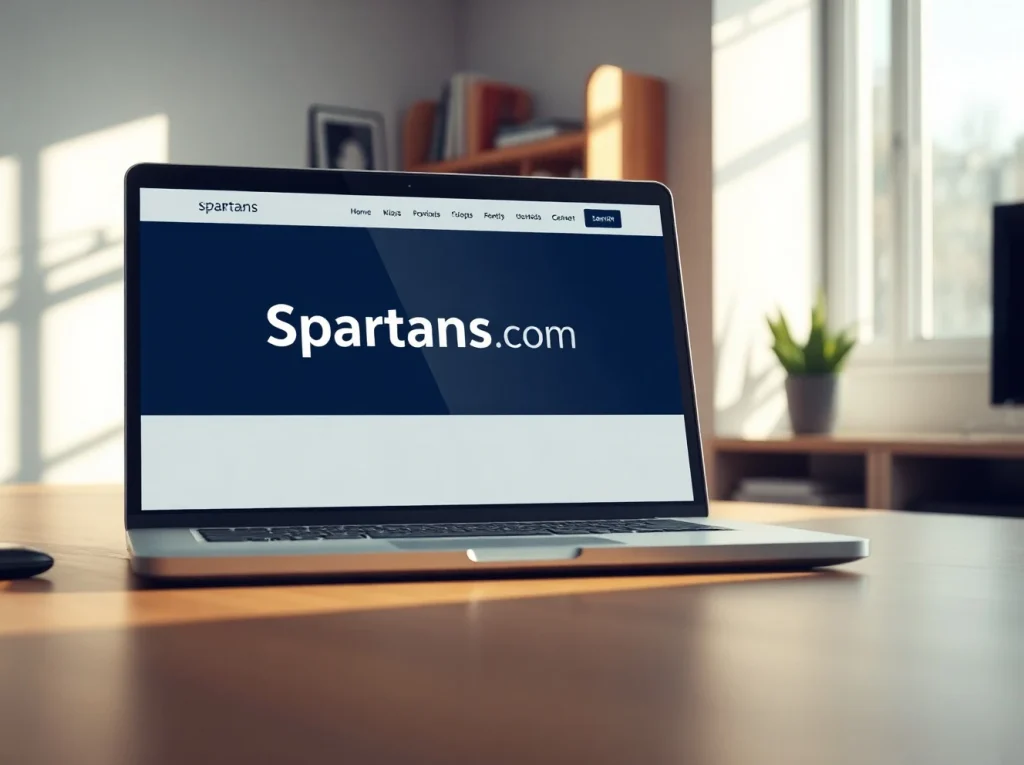 Spartans.com website launch on a laptop screen as major gambling firms report losses.