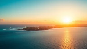 Bermuda coastline with digital Stellar Network overlay symbolizing onchain economy integration