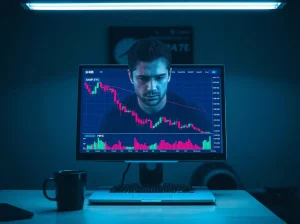 Steve Aoki meme coin selloff shown on a trading screen as NFT market declines.