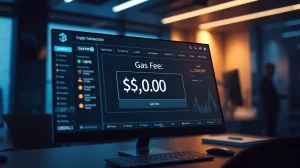 SUI blockchain transaction screen showing zero gas fee after gasless transfers feature activation.