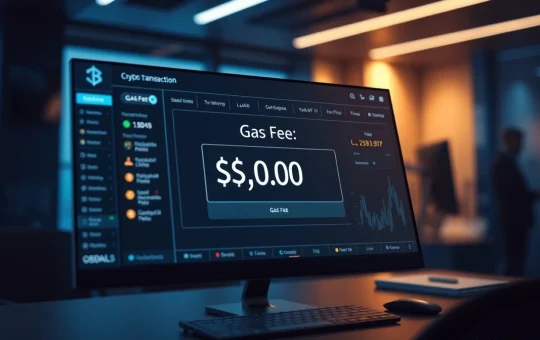 SUI blockchain transaction screen showing zero gas fee after gasless transfers feature activation.
