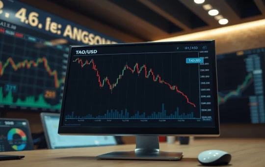 Analysis of TAO cryptocurrency price chart showing decline amid market pressure.
