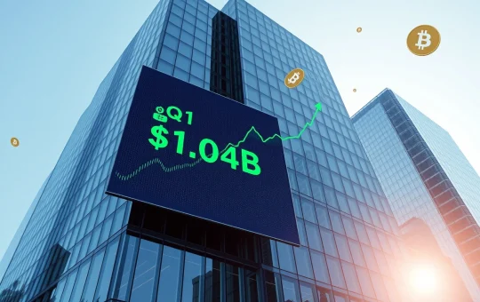 Tether Q1 2024 profit report showing $1.04 billion earnings with crypto market backdrop