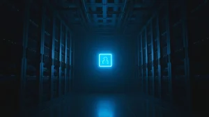 A glowing node in a dark server room representing the THORChain exploit