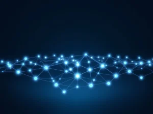 TxFlow L1 Mainnet blockchain network visualization showing interconnected nodes and transaction flows for on-chain finance.