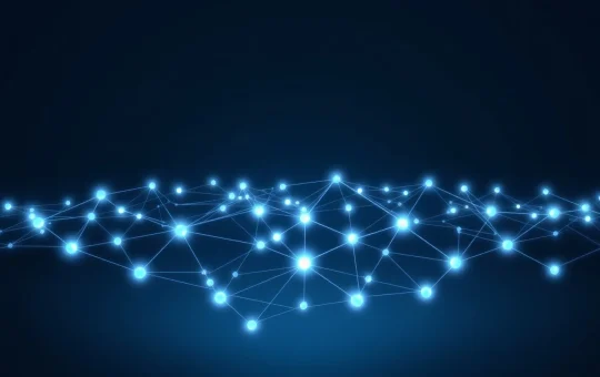 TxFlow L1 Mainnet blockchain network visualization showing interconnected nodes and transaction flows for on-chain finance.