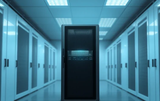 Modern data center server rack representing Uniblock's blockchain infrastructure integration platform.