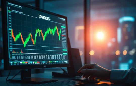 Pharos (PROS) token trading interface on Upbit exchange with candlestick chart