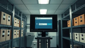 Government evidence room with monitor showing Ethereum transaction from seized wallet