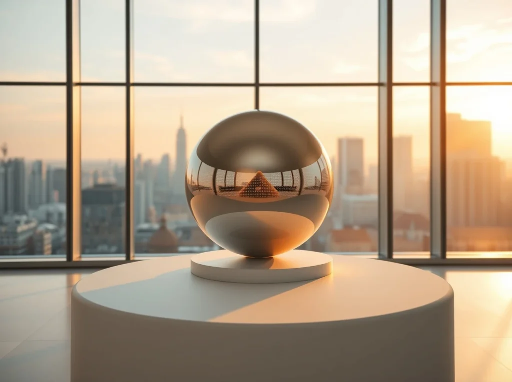 Worldcoin (WLD) price prediction 2026-2030: A silver Orb symbolizing digital identity and cryptocurrency future.