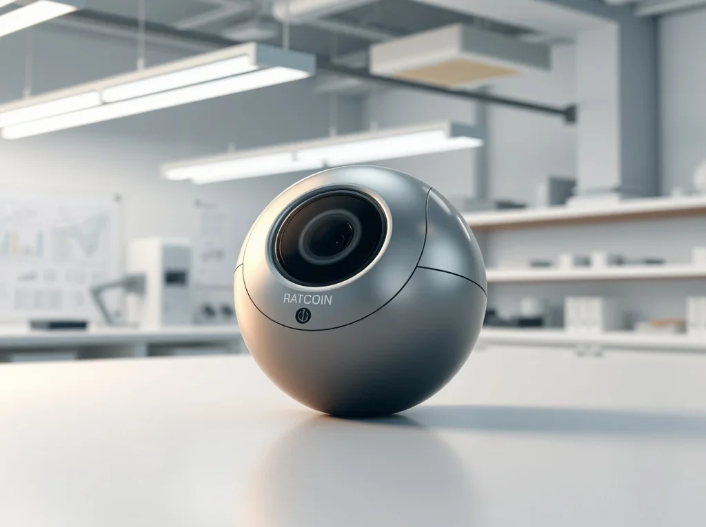 Worldcoin Orb device in a development lab, representing the technology funded by the $65 million WLD token sale.