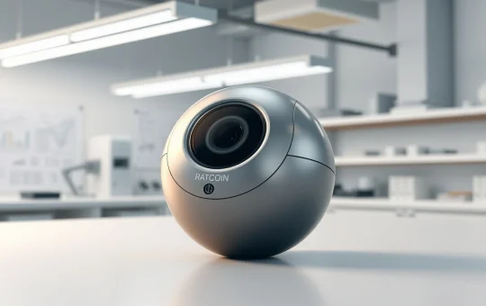 Worldcoin Orb device in a development lab, representing the technology funded by the $65 million WLD token sale.