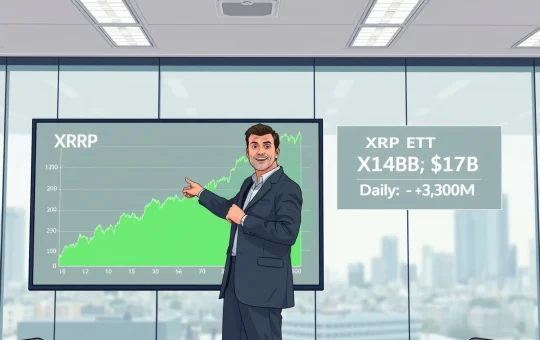 Financial analyst monitoring XRP ETF net assets reaching $1.4 billion with price holding support at $1.40