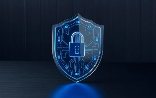 Zcash privacy technology symbolized by a digital shield and lock.