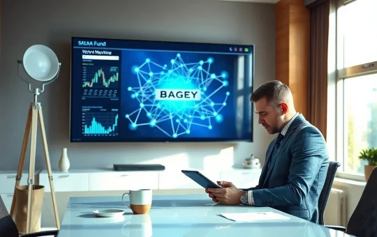 Financial analyst reviewing Solana blockchain data for Baillie Gifford's BAGEY tokenized fund