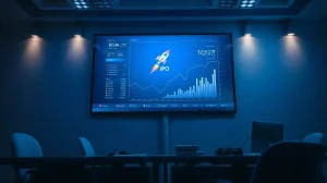 Bybit IPO Express platform interface with rocket launch graphic and financial charts