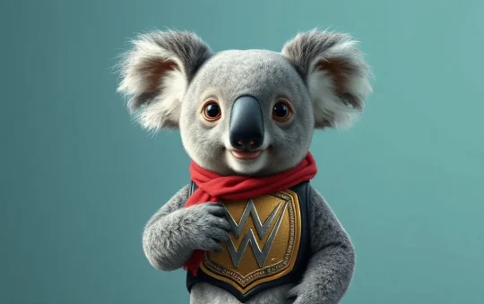 Customizable Solana NFT koala with wrestling-themed trait representing Chris Jericho collaboration