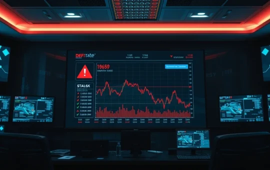 DeFi liquidation risk dashboard showing $547 million in positions near critical levels