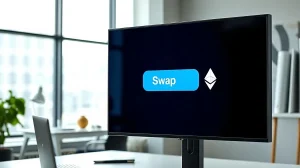 Digital interface showing a cryptocurrency swap transaction on a modern computer screen.