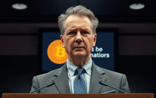 Michael Saylor at a press conference defending MicroStrategy's Bitcoin strategy
