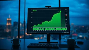 Cryptocurrency trading chart showing TRUTH token price spike with green candles