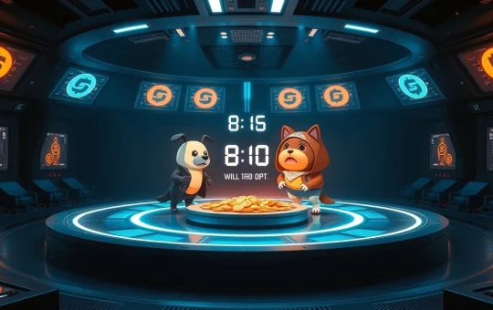 ArenaDAO's digital arena with meme coin characters and a burning vault on BNB Chain