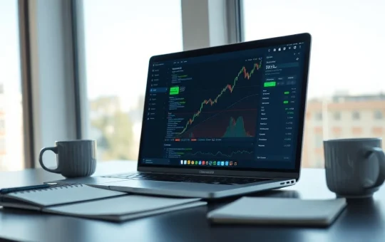 Laptop screen showing cryptocurrency data API dashboard and code editor