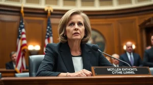 Senator Cynthia Lummis speaking at a Senate hearing on crypto regulation.