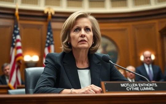 Senator Cynthia Lummis speaking at a Senate hearing on crypto regulation.
