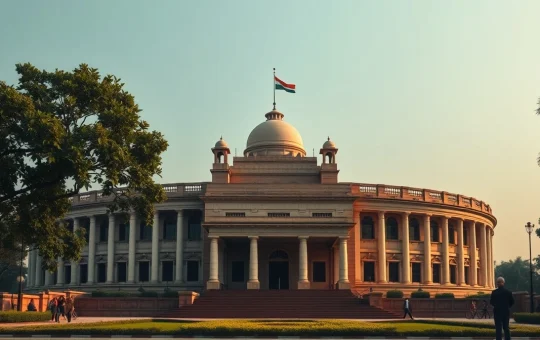 Indian Parliament building in New Delhi, representing government and regulatory progress on cryptocurrency policy.