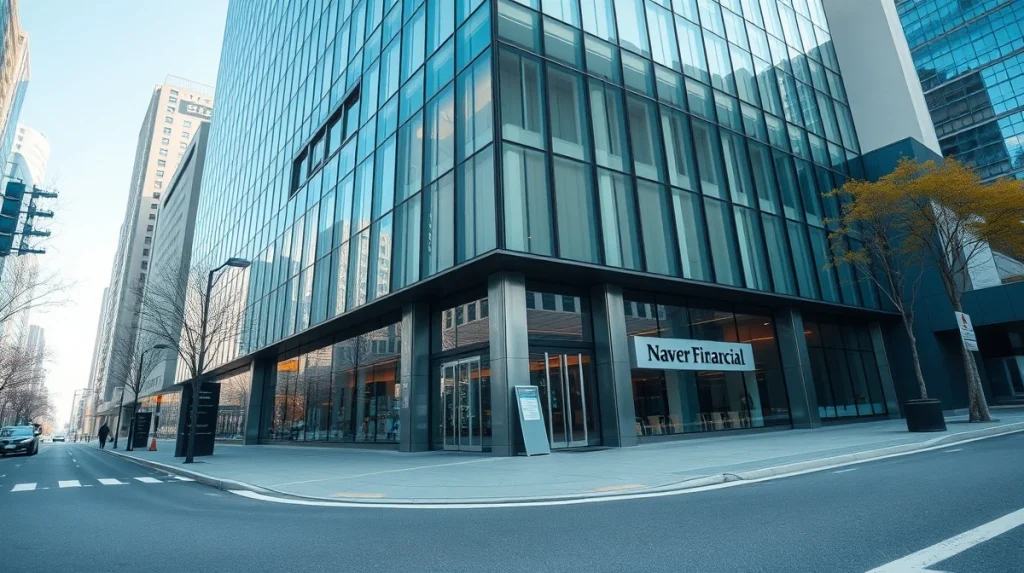 Exterior of Naver Financial office building in Seoul, South Korea