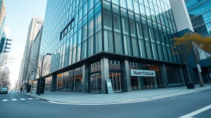 Exterior of Naver Financial office building in Seoul, South Korea