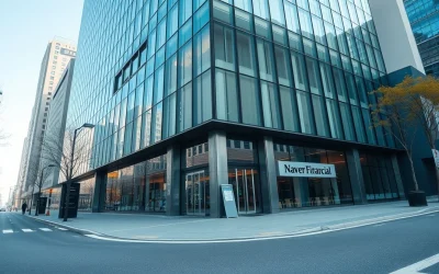 Exterior of Naver Financial office building in Seoul, South Korea
