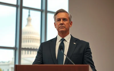 Ripple Chief Legal Officer Stuart Alderoty speaking at a podium with the U.S. Capitol in the background.