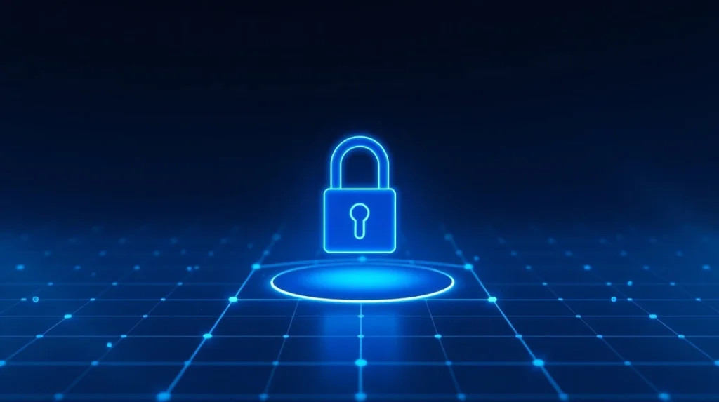 Uniswap Permissioned Pools digital padlock on blockchain network graphic